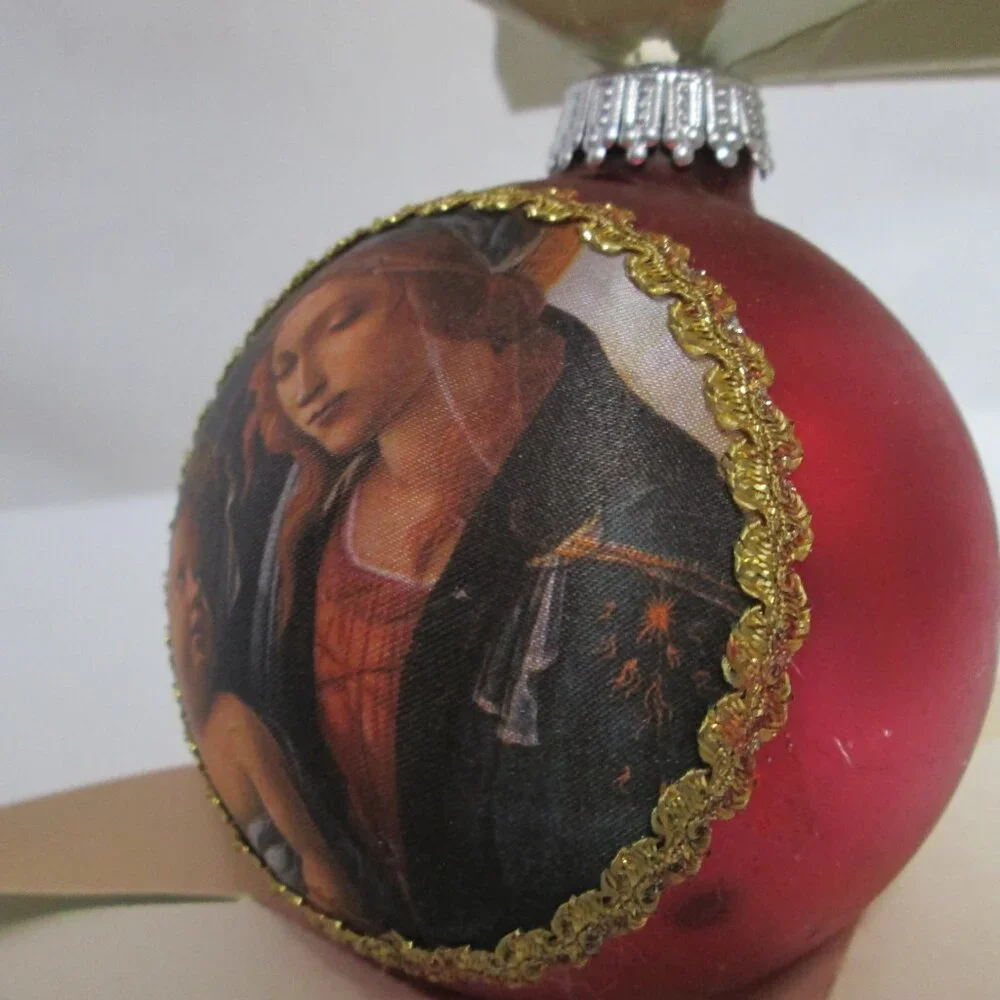 Kurt Adler Mother Mary w/ Baby Jesus glass Vintage Christmas Ornament 1977